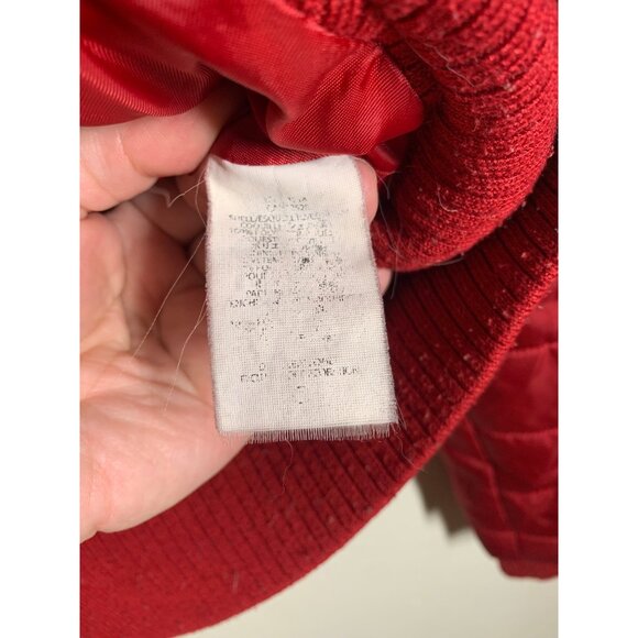 RARE Armani Exchange Quilted Coat Jacket w Patches Red Winter Womens Size Medium - Picture 9 of 9